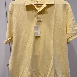 NWT J Crew Men's Light Yellow Vintage Polo Shirt XL